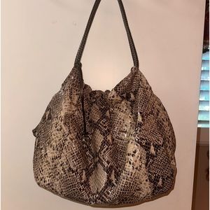 Brighton Mock Snake Skin Shoulder Bag Purse Shiny